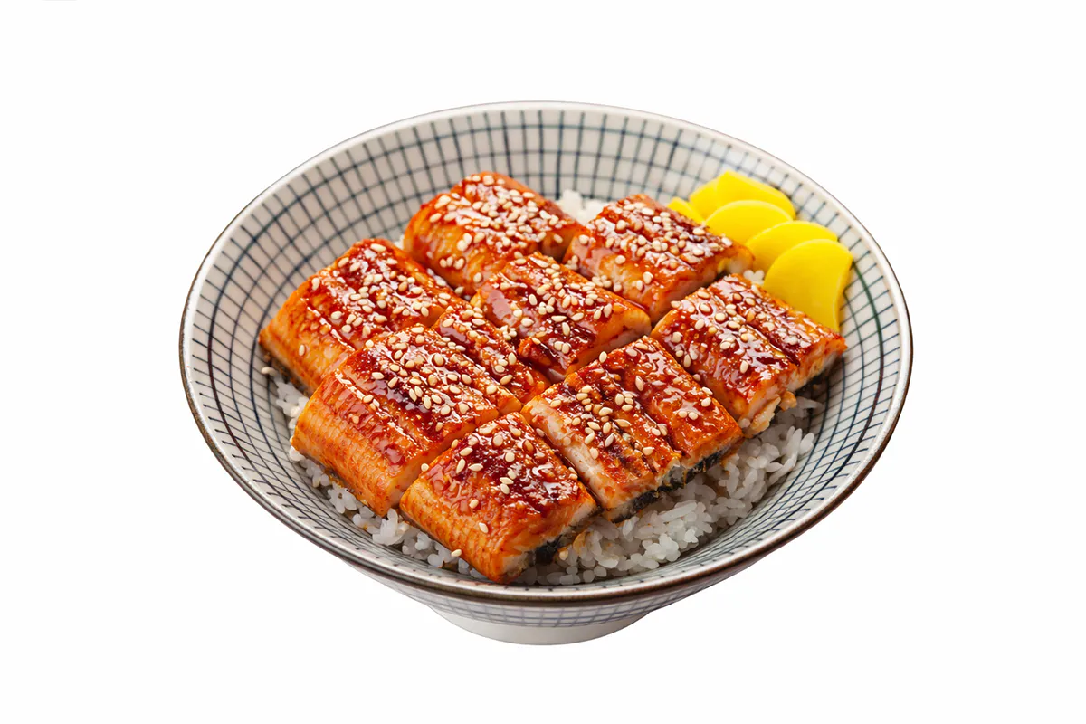Teriyaki glazed eel rice bowl at Poke Tea, a Poke Bowl & Bubble Tea Shop in Hayward